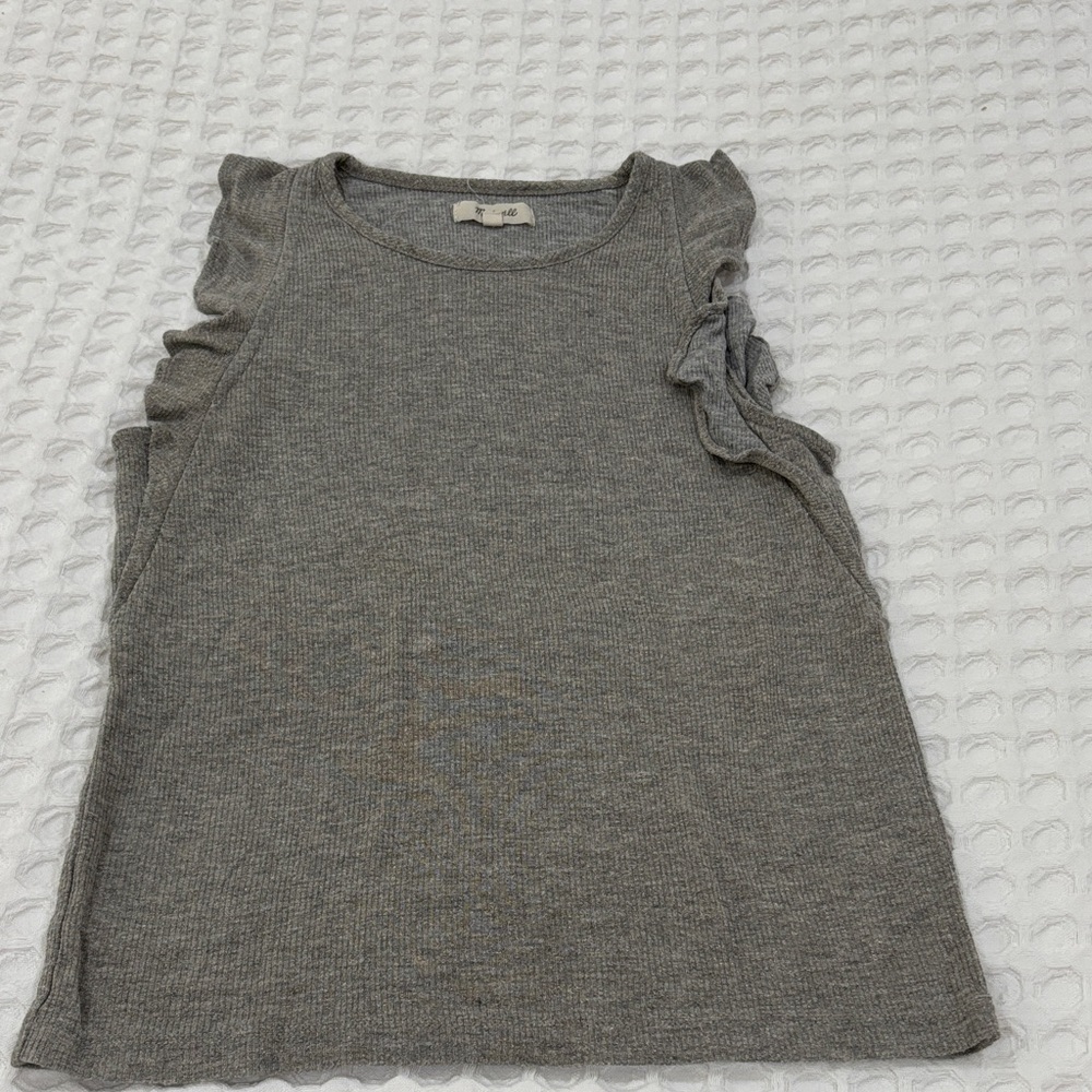 Madewell Heather Gray Ribbed Top